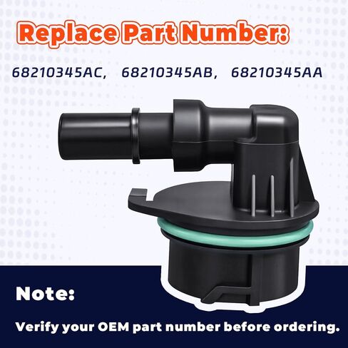 68210345AA PCV Valve Fit For Dodge Durango 2016-2021 Dodge Ram1500 2019-2021 Chrysler Pacifica 2017-2020 | Positive Crankcase Ventilation Valve Replacement | Direct Fit in Kuwait