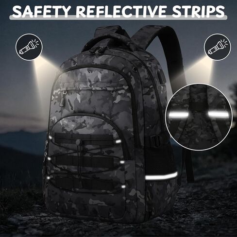 School Backpacks for Boys - 4pcs Camo Boys Backpacks with Lunch Box Set for Kids Teens Elementary Middle School, 18″ Large Capacity Students Bookbag, Perfect for Travel in Saudi Arabia