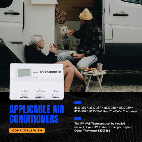 HiSport Motorhome 83303862 Upgrade T-Stat Wall Digital Thermostat Replacement for Coleman Mach 8330-336 337 338 339 368 386 Digital Thermostat Heat/Cool Air Conditioner Digital in Saudi Arabia