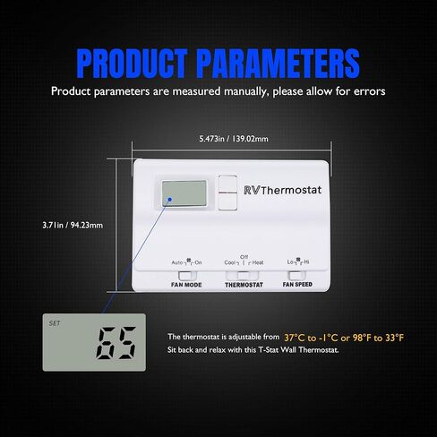 HiSport Motorhome 83303862 Upgrade T-Stat Wall Digital Thermostat Replacement for Coleman Mach 8330-336 337 338 339 368 386 Digital Thermostat Heat/Cool Air Conditioner Digital in Saudi Arabia