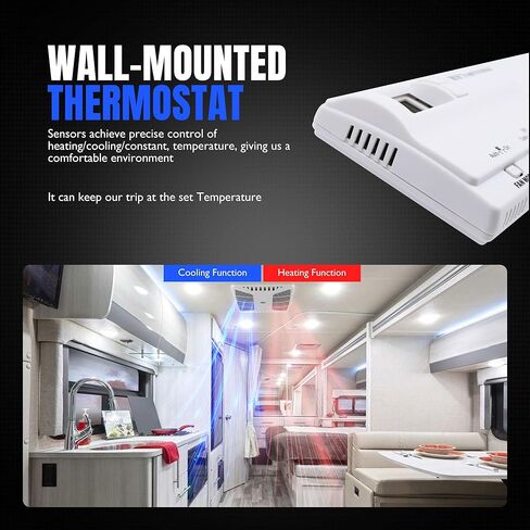HiSport Motorhome 83303862 Upgrade T-Stat Wall Digital Thermostat Replacement for Coleman Mach 8330-336 337 338 339 368 386 Digital Thermostat Heat/Cool Air Conditioner Digital in Saudi Arabia