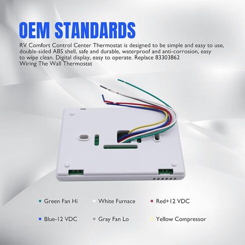 HiSport Motorhome 83303862 Upgrade T-Stat Wall Digital Thermostat Replacement for Coleman Mach 8330-336 337 338 339 368 386 Digital Thermostat Heat/Cool Air Conditioner Digital in Saudi Arabia