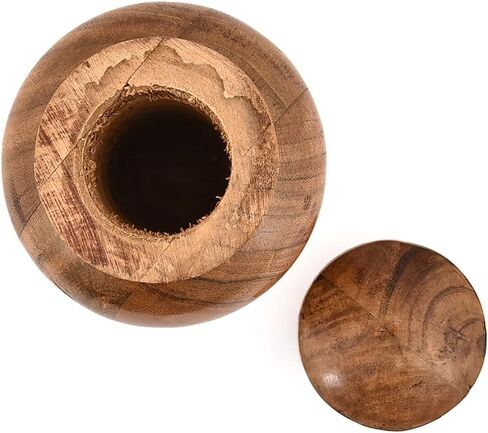 Decorative Urn Acacia Wood Elegant Keepsake Box for Home Decor, Mementos, Small Storage with Lid (4" x 4" x 6") in Kuwait