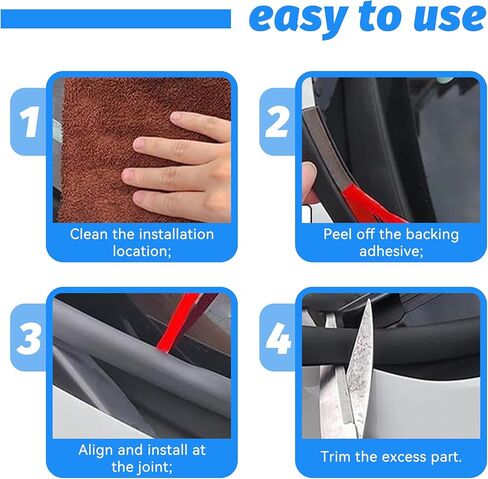 Windshield Cowl Rubber Seal Strip, 1.7M/5.6Ft Car Front and Rear Weatherstrip Sunroof Sealing Strips, Universal Vehicles Cuttable Self Adhesive Sealing Strip for Most Cars Trucks SUVs in Kuwait