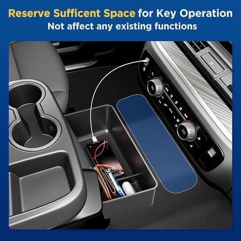 صينية تنظيم معلقة لوحدة التحكم المركزية لملحقات Chevy Silverado/Sierra 1500(2019-2026) وSilverado/Sierra 2500HD 3500HD(2020-2026) (مقعد قابل للطي منفصل فقط) أسود in Kuwait