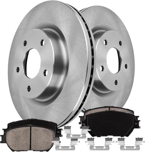 Front Brake Kit Compatible with 2002 2003 2004 2005 2006 Toyota Camry Brake Pads and Rotors Kit, Ceramic Brakes Front 10.83" Rotor in Kuwait