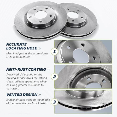 Front Brake Kit Compatible with 2002 2003 2004 2005 2006 Toyota Camry Brake Pads and Rotors Kit, Ceramic Brakes Front 10.83" Rotor in Kuwait