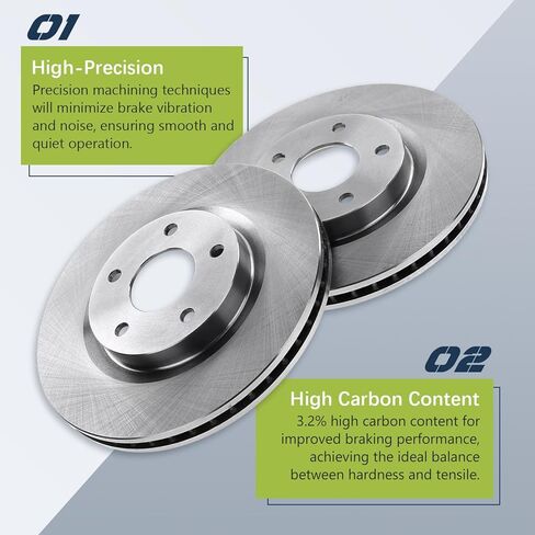 Front Brake Kit Compatible with 2002 2003 2004 2005 2006 Toyota Camry Brake Pads and Rotors Kit, Ceramic Brakes Front 10.83" Rotor in Kuwait