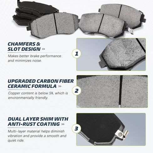 Front Brake Kit Compatible with 2002 2003 2004 2005 2006 Toyota Camry Brake Pads and Rotors Kit, Ceramic Brakes Front 10.83" Rotor in Kuwait