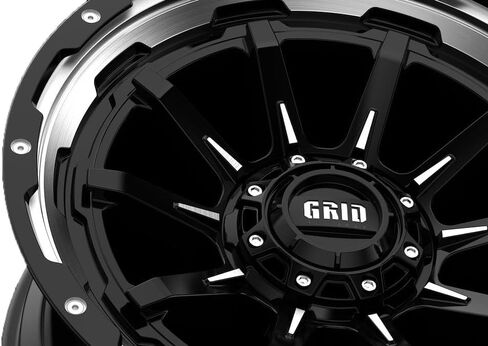 Wheel | Gloss Black Milled | 20x9 Multi-Pattern 5-Lug | -12mm Offset 4.53in Backspacing | Compatible with 1967-1976 Pontiac Bonneville | 1967-1970 Pontiac Catalina in Saudi Arabia