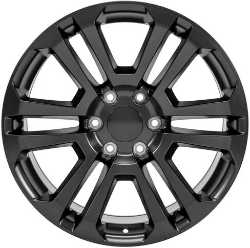 OE Wheels CV99 20 Inch Rims and Tires Fit Sierra 1500 Style 6x139.7 20x9 Satin Black - Hollander 4741 - TS-37 AT 275/55-20 (Set of 4) in Saudi Arabia