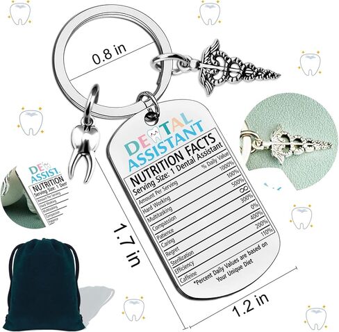 Dental Assistant Gifts For Women Men Dental Hygienist Gifts Dentals Assistant Appreciation Week Accessories Dentist Keychain Gift For Friends Coworkers Birthday Thanksgiving Christmas in Saudi Arabia