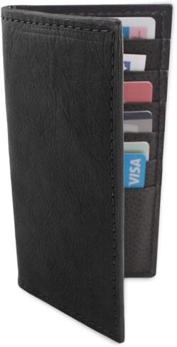 Yoder Leather Company Genuine Buffalo Bison Black Checkbook Rodeo Wallet, Men’s Long Leather Wallet, Slim Profile in Saudi Arabia