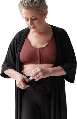 AnaOno Post Surgery Robe with Drain Management Belt – Soft Modal Recovery Robe – Lightweight Adjustable in Kuwait