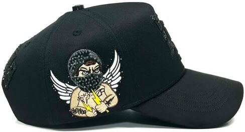 CAPFANS LA Bad Angels Black - قبعة مميزة للرجال، قبعات لأي مناسبة، قبعة بيسبول للرجال، قبعات رجالية قابلة للتعديل، قبعات رجالية سوداء قبعة Snapback - قابلة للتعديل in Saudi Arabia