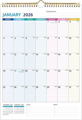 2026-2027 Wall Calendar – Use Now to Jun 2027, Calendar 2026-2027 Wall, 21 Monthly Calendar, 8.5 x 11 In, 2026 Small Calendar, Ruled Blocks, Thick Paper, Holidays, To-do ＆ Notes, Great for Organizing in Kuwait