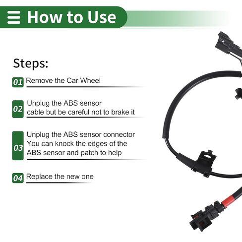 ABS Wheel Speed Sensor ABS Sensor Anti-Lock Braking System Sensor No.91920C5100 for Kia Sorento 2016-2020 1 Pcs Rear Right in Saudi Arabia