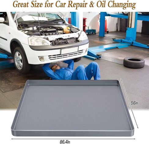 Under Car Oil Spill Mat Oil Drip Pan Garage Floor Mat Drip Tray Silicone Pad with Raised Edge Oil Drain Pan Catcher Automotive Tray Driveway Pad Liquid Leaks Non-Slip No Splatter for Floor Protector in Kuwait