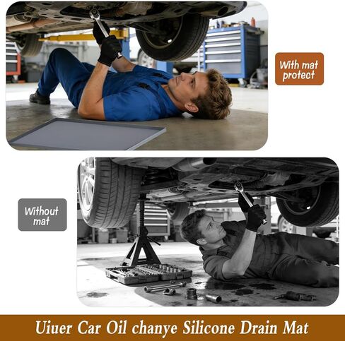 Under Car Oil Spill Mat Oil Drip Pan Garage Floor Mat Drip Tray Silicone Pad with Raised Edge Oil Drain Pan Catcher Automotive Tray Driveway Pad Liquid Leaks Non-Slip No Splatter for Floor Protector in Kuwait