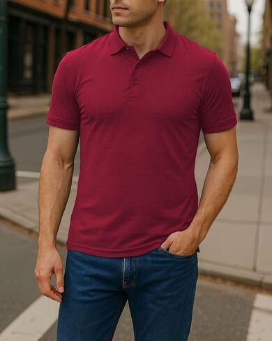 Men's Polo Shirt Short Sleeve Seamless Slim Fit Polo Shirt in Saudi Arabia