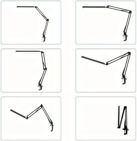 HDView LED Desk Lamp with Eye-Caring 3 Modes 10 Brightness, Adjustable Swing Arm Long Flexible Lamp for Office Workers and Students, USB Port in Kuwait