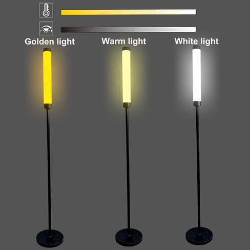 Voice-Activated Led Floor Standing Tall Lamp Custom Color Temperature Pole for Adults and Kids Indoor Bedroom Home Living Room Office (Black-Voice Control) in Saudi Arabia
