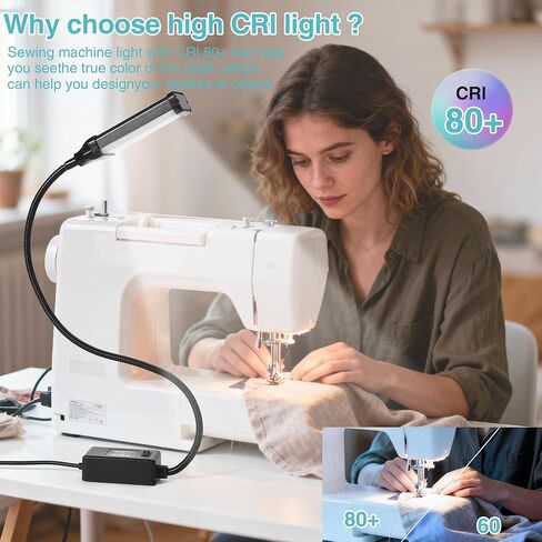 ضوء ماكينة الخياطة LED - ضوء عمل LED مرن طويل للغاية، متعدد الاستخدامات لآلات الخياطة، ومكبس الحفر، ومكتب المكتب، والمشروعات اليدوية، ومنضدة العمل والمخرطة in Kuwait