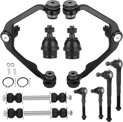 ذراع التحكم العلوي الأمامي ثنائي الدفع مع وصلة كروية لسيارة Ford F-150 1997-2003 Expedition F-250 لسيارة Lincoln Blackwood Navigator 1998-2002 K8726 K8728 نهاية قضيب الربط الخارجي الداخلي + مجموعة تعليق وصلة نهاية قضيب Sway in Saudi Arabia