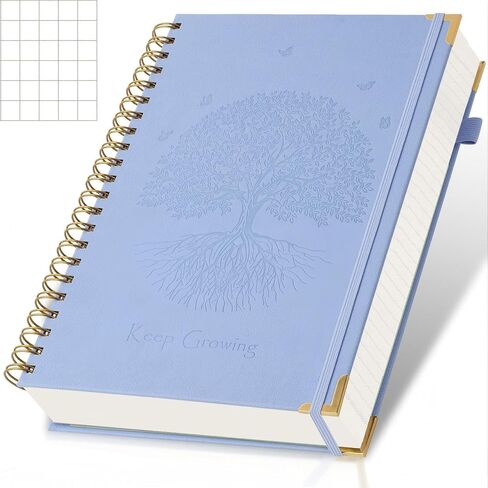 دفتر ملاحظات ورق رسم بياني، دفتر رسوم بيانية مقاس 8.5 بوصة × 5.5 بوصة، 300 صفحة، مجلة دفتر ملاحظات شبكية كبيرة الحجم مقاس A5، دفتر ملاحظات حلزوني من ورق الرسم البياني مع ورق سميك، جيوب للوازم المدرسة والمكتب، أخضر in Kuwait