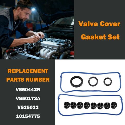 مجموعة حشية غطاء الصمام لـ 2006-2011 تشيفي إمبالا ماليبو 3.5L 3.9L V6 لصورة ظلية أولدزموبيل أليرو كتلاس، لبونتياك جراند بريكس | استبدال VS50442R | إيقاف تسرب الزيت، مطاط متين، ختم مثالي in Kuwait