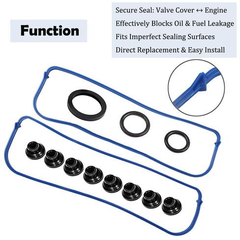 مجموعة حشية غطاء الصمام لـ 2006-2011 تشيفي إمبالا ماليبو 3.5L 3.9L V6 لصورة ظلية أولدزموبيل أليرو كتلاس، لبونتياك جراند بريكس | استبدال VS50442R | إيقاف تسرب الزيت، مطاط متين، ختم مثالي in Kuwait