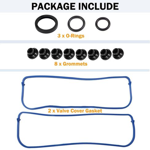 مجموعة حشية غطاء الصمام لـ 2006-2011 تشيفي إمبالا ماليبو 3.5L 3.9L V6 لصورة ظلية أولدزموبيل أليرو كتلاس، لبونتياك جراند بريكس | استبدال VS50442R | إيقاف تسرب الزيت، مطاط متين، ختم مثالي in Kuwait