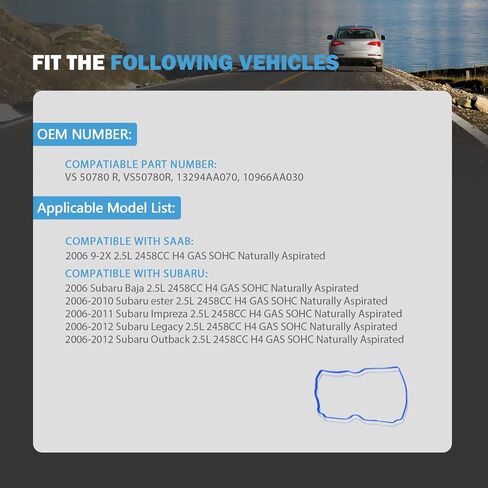 Engine Valve Cover Gasket Set Compatible with Subaru 9-2X Baja Forester Impreza Legacy Outback 2006 2007 2008 2009 2010 2011 2012 H4 2.5L Replace VS50780R in Kuwait