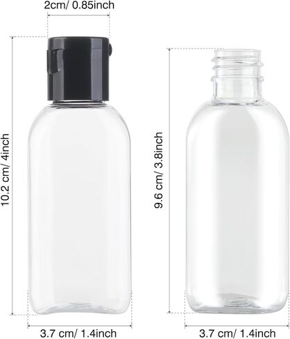 زجاجات السفر لمستحضرات التجميل، حاويات الضغط الفارغة الخالية من مادة BPA، 6 عبوات من زجاجات الضغط القابلة لإعادة الملء بوزن 1.69 أونصة، حاويات شامبو بلاستيكية صغيرة مقاومة للتسرب مع ملصقات in Kuwait