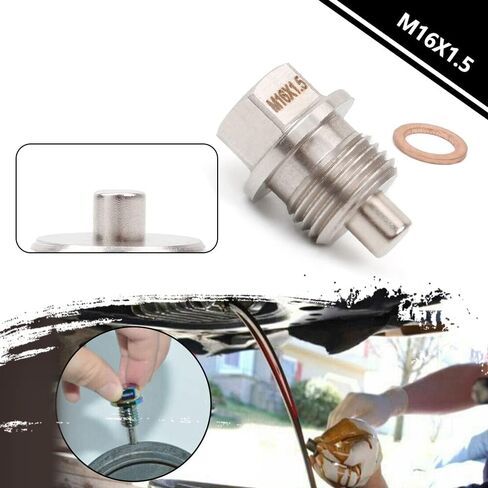 قابس تصريف الزيت (M16 × 1.5 مم) قابس تصريف الزيت المغناطيسي من الفولاذ المقاوم للصدأ مع مغناطيس النيوديميوم يناسب ميني كوبر كونتري مان بيسمان سوبارو أسينت تويوتا 86 والمزيد من المركبات in Kuwait