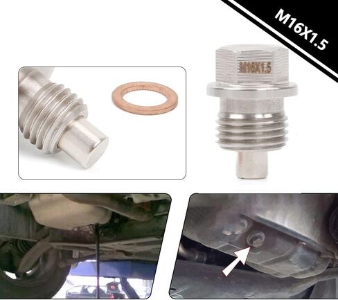 قابس تصريف الزيت (M16 × 1.5 مم) قابس تصريف الزيت المغناطيسي من الفولاذ المقاوم للصدأ مع مغناطيس النيوديميوم يناسب ميني كوبر كونتري مان بيسمان سوبارو أسينت تويوتا 86 والمزيد من المركبات in Kuwait