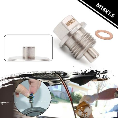 قابس تصريف الزيت (M16 × 1.5 مم) قابس تصريف الزيت المغناطيسي من الفولاذ المقاوم للصدأ مع مغناطيس النيوديميوم يناسب ميني كوبر كونتري مان بيسمان سوبارو أسينت تويوتا 86 والمزيد من المركبات in Kuwait