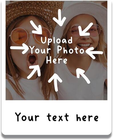 Magnet Me Up Custom Instant Photo Film Style Fridge Magnet Frame, Personalized Magnets with Your Photos, 4x5 inch Photo Magnets, Upload Photos Add Text, Home Decoration Refrigerator, Made in USA in Saudi Arabia