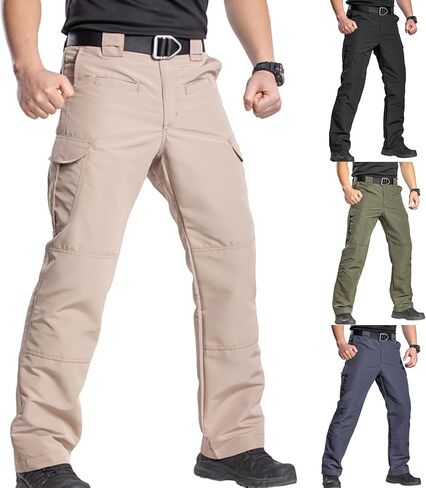Cargo Tactical Pants for Men Relaxed Fit Ripstop Waterproof Multi Construction Work Pants with Pockets Travel Hiking Pant in Saudi Arabia