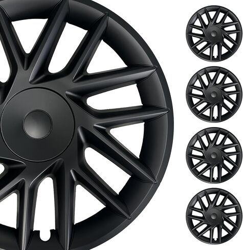 for Tesla Model Y (2020-2024) 20 Inch Wheel Cover Rim Protector Hubcaps 4PCS Wheels Rim Cover Tire Matte Black ABS Model Y Accessories (Cyclone, 20 INCH) in Kuwait