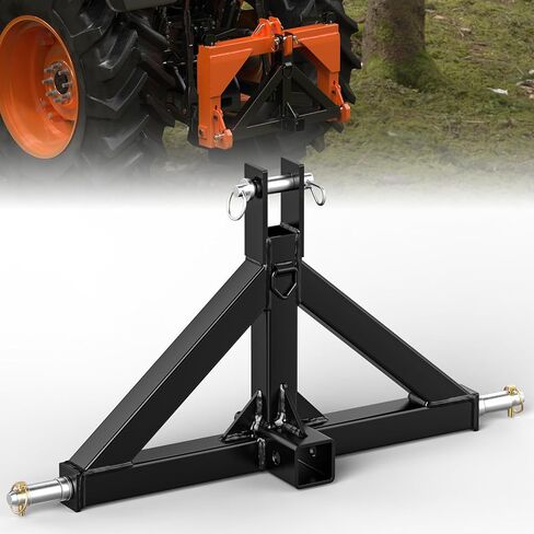 3 Point 2" Trailer Hitch Receiver Compatible with Quick Hitch for Category 1 Tractors, Heavy Duty Tractor Mover Drawbar, Farm Equipment and Subcompact Trailer Hitch for Tractor Standard Cat 1(Orange) in Saudi Arabia