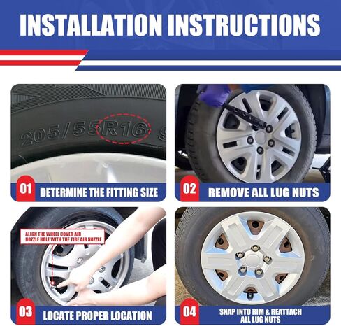 16 Inch Hubcaps Set of 4 Silver Lacquer Wheel Rims Cover for Dodge Grand Caravan 08-16,ABS & PC Material Wheel Tire Cover Bolt On Installation Automotive Accessories for Chrysler Town & Country 08-10 in Saudi Arabia