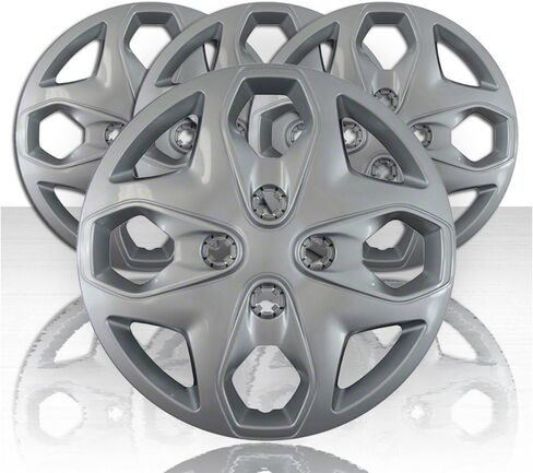 Upgrade Your Auto Set of Four 15" Silver Hubcap Wheel Covers for Ford Fiesta Base 2011-2013 (Push-on) in Kuwait