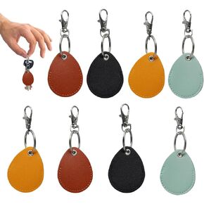 8 Pcs of Pu Leather Keychain Key Holder,Leather Key Fob,Fob Holder,4 Color Options,Small and Light,Easy To Carry,Widely Used in Key Id Key Card Id Card in Kuwait