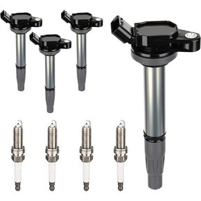 UF596 Ignition Coil Pack & Iridium Spark Plugs fit for 2009 2010 2011 Toyota Corolla Matrix Prius 2012 2013 2014 2015 2017 Lexus Scion IM XD Pontiac Vibe 1.8L L4, OE# UF619 90919-02258 C1714, Set of 4 in Kuwait