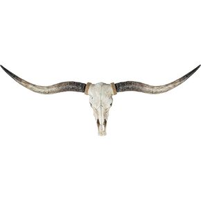Longhorn Wall Decor, Cow Skull Wall Decor, 70-Inch Longhorn Skull Wall Sculpture, Faux Taxidermy Animal Head Handmade Farmhouse Decor, Home Office(Brown) (Black) in Saudi Arabia