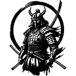 JEWLOVE Samurai Warrior Armor Metal Wall Decor- Traditional Japanese Bushido Art, Black Indoor Outdoor Decor for Home (13.78"x10.31", Black) in Kuwait