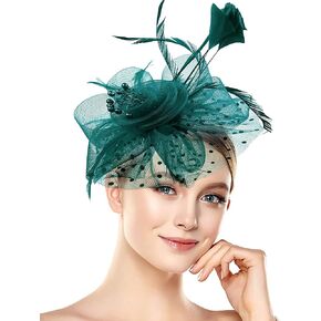 Halloween Fascinators Hat for Women Tea Party Feather Headband Mardi Gras Cocktail Hat Weddings in Kuwait