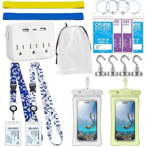 Cruise Essentials 2026، مجموعة أدوات الرحلات البحرية التي يجب اقتناؤها مع شريط طاقة غير متدفق، وأحبال كروز قابلة للسحب، وحقيبة هاتف مقاومة للماء، وخطاف مغناطيسي، وبطاقة الأمتعة، وأشرطة المناشف، وحقيبة تخزين - أساسيات السفر in Kuwait