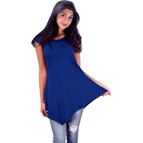 Peach Couture Womens Pure Cotton Summer Tank Top Tunic Handkerchief Hem Shirt in Kuwait